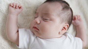 Closeup of newborn baby crying