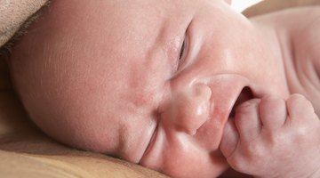 Infant boy showing upset
