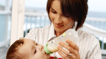 Baby drinking from bottle