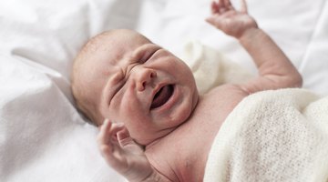 Infant boy showing upset