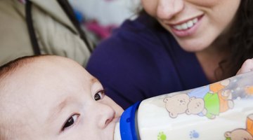 Close-up of a baby's bottle