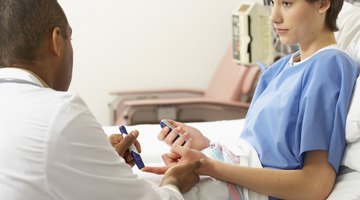 Doctor's medical notes and blood samples.